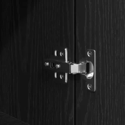 vidaXL Aparador alto roble 37,5x35x180 cm madera de ingeniería Negro Sale