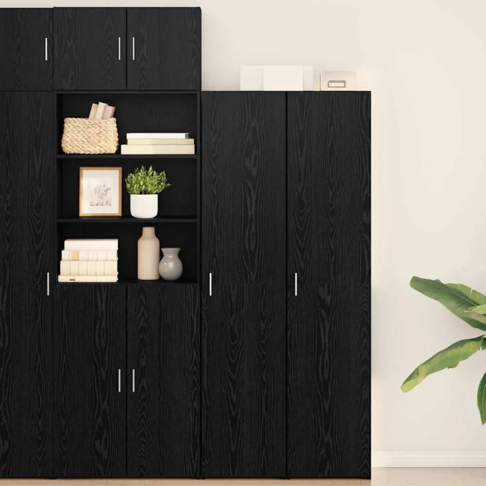 vidaXL Aparador alto 40 x 42,5 x 185 cm Roble negro Online