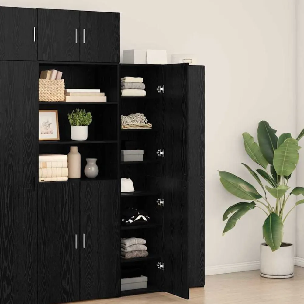 vidaXL Aparador alto 40 x 42,5 x 185 cm Roble negro Online