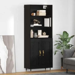 vidaXL Aparador alto 69,5 x 34 x 180 cm Roble negro New