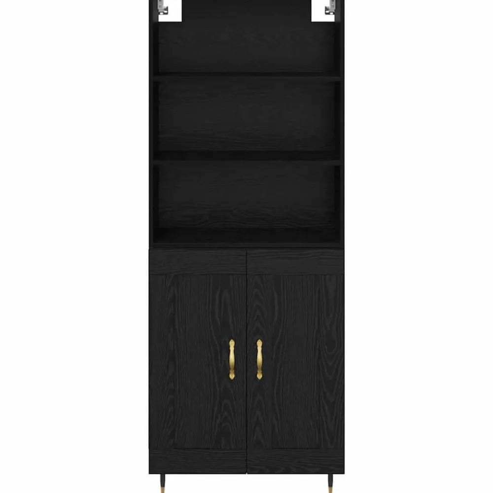 vidaXL Aparador alto 69,5 x 34 x 180 cm Roble negro New