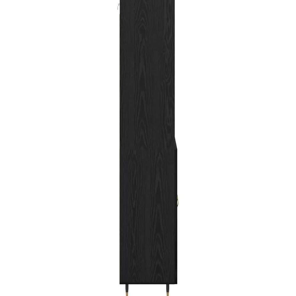 vidaXL Aparador alto 69,5 x 34 x 180 cm Roble negro New