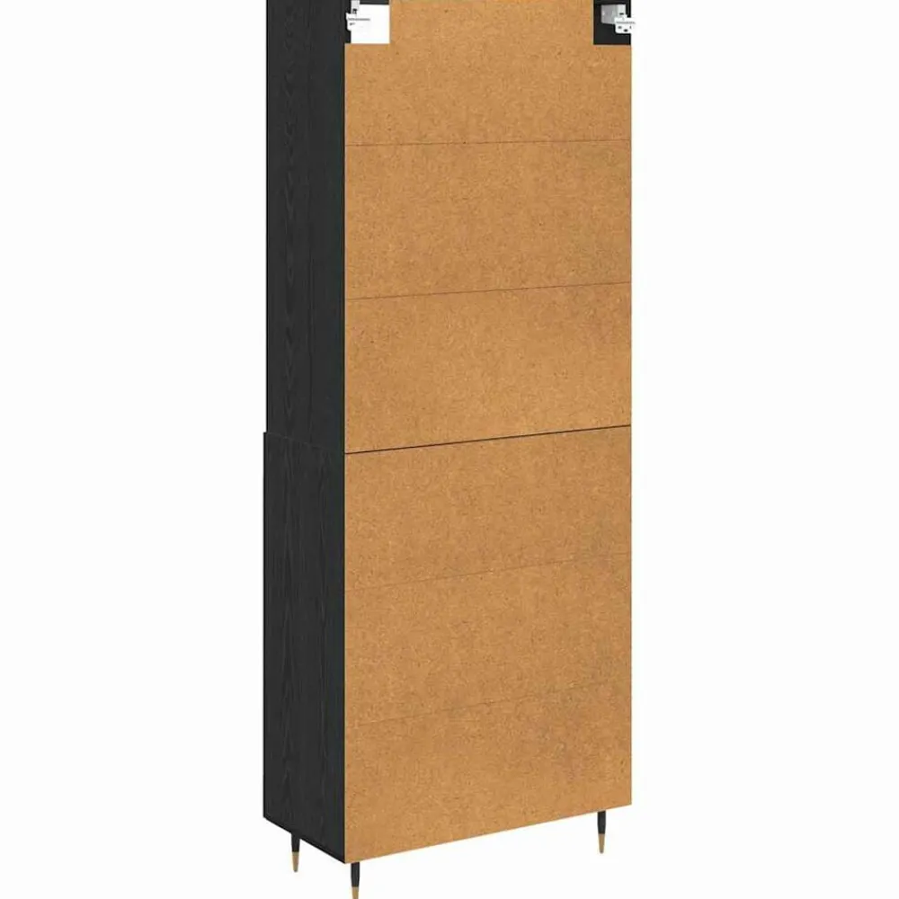 vidaXL Aparador alto 69,5 x 34 x 180 cm Roble negro New