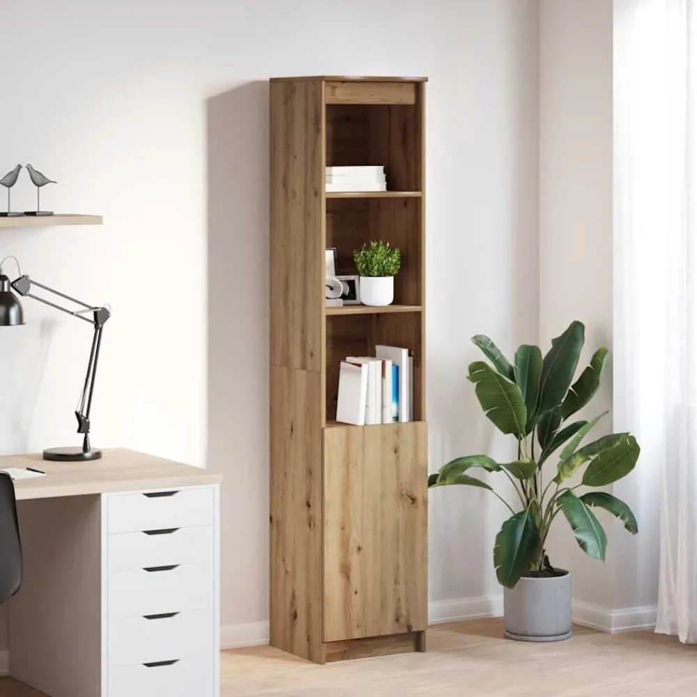 vidaXL Aparador Artisan Roble 37,5x35x180 cm Madera de ingeniería Roble artisan Outlet