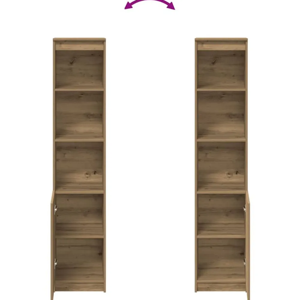 vidaXL Aparador Artisan Roble 37,5x35x180 cm Madera de ingeniería Roble artisan Outlet