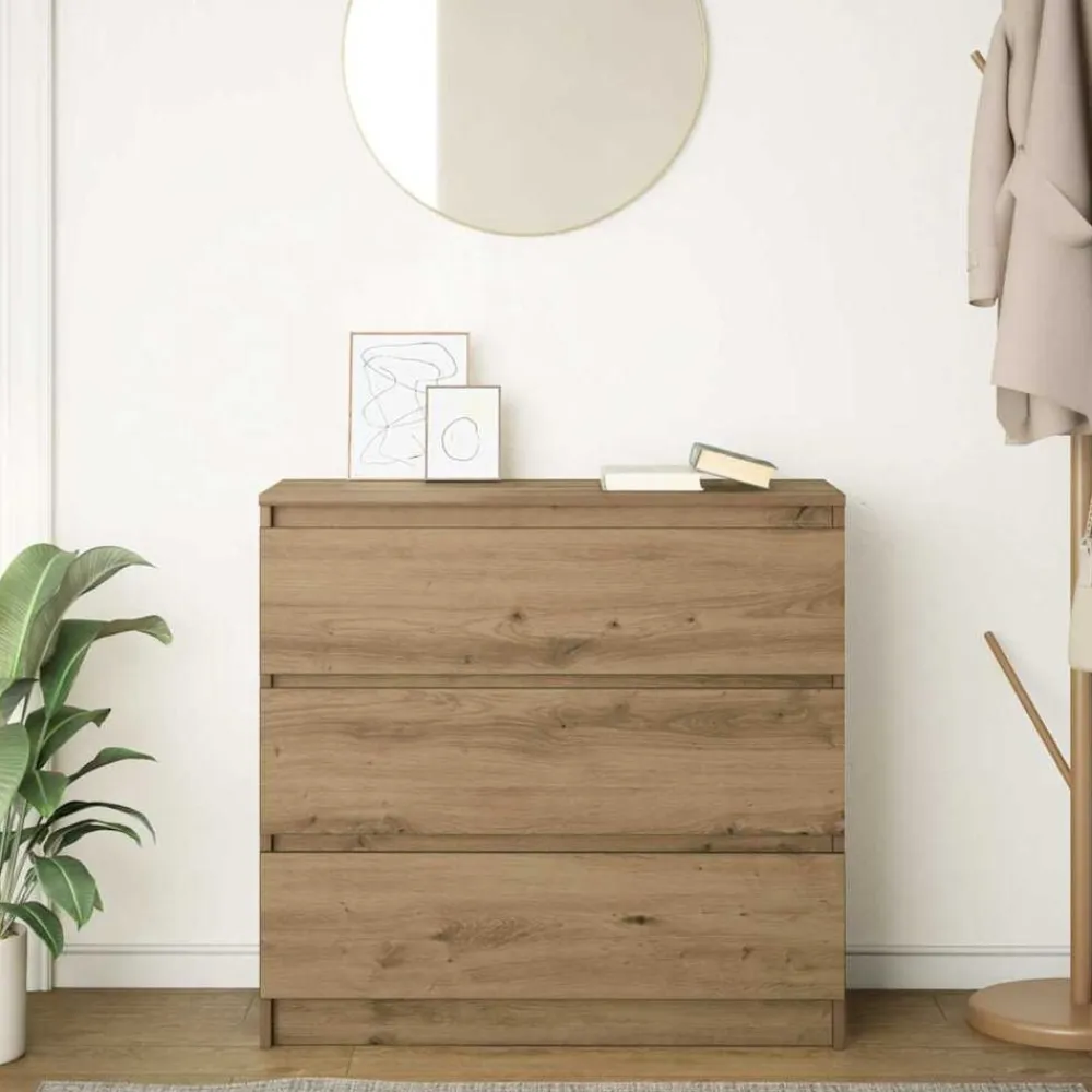 vidaXL Aparador Artisan Roble 80x35x76 cm Madera de ingeniería Roble artisan Clearance