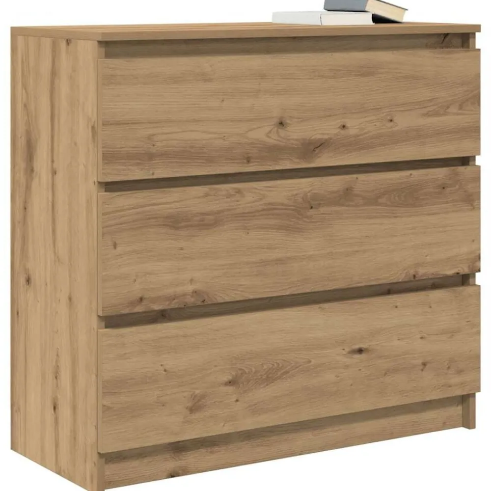vidaXL Aparador Artisan Roble 80x35x76 cm Madera de ingeniería Roble artisan Clearance