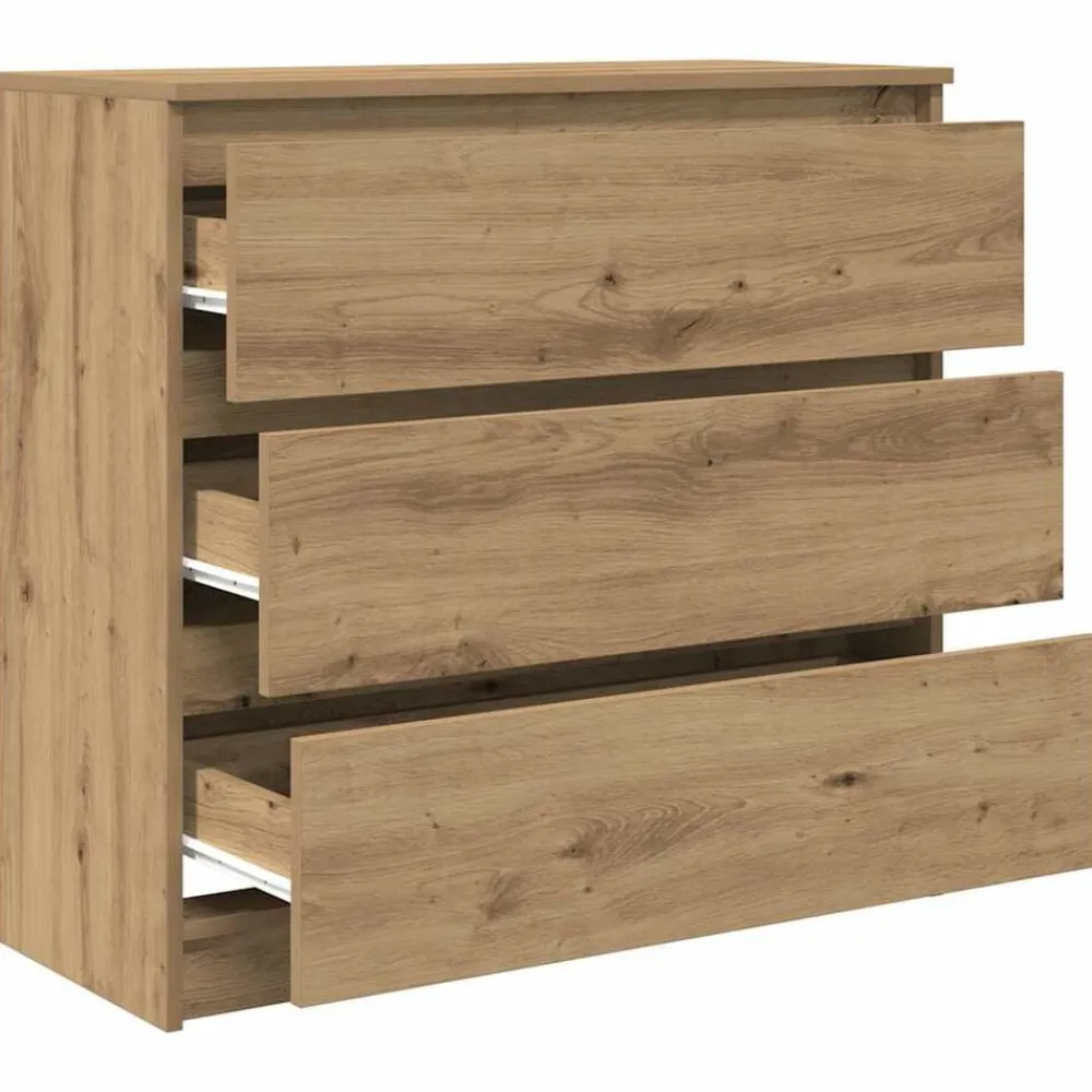 vidaXL Aparador Artisan Roble 80x35x76 cm Madera de ingeniería Roble artisan Clearance