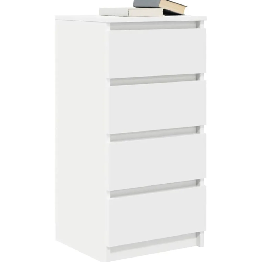 vidaXL Aparador 37,5x35x76 cm madera de ingeniería Blanco New