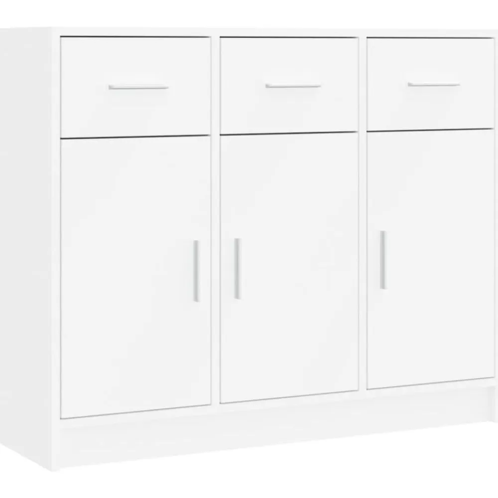vidaXL Aparador 91x28x75 cm madera de ingeniería Blanco Discount