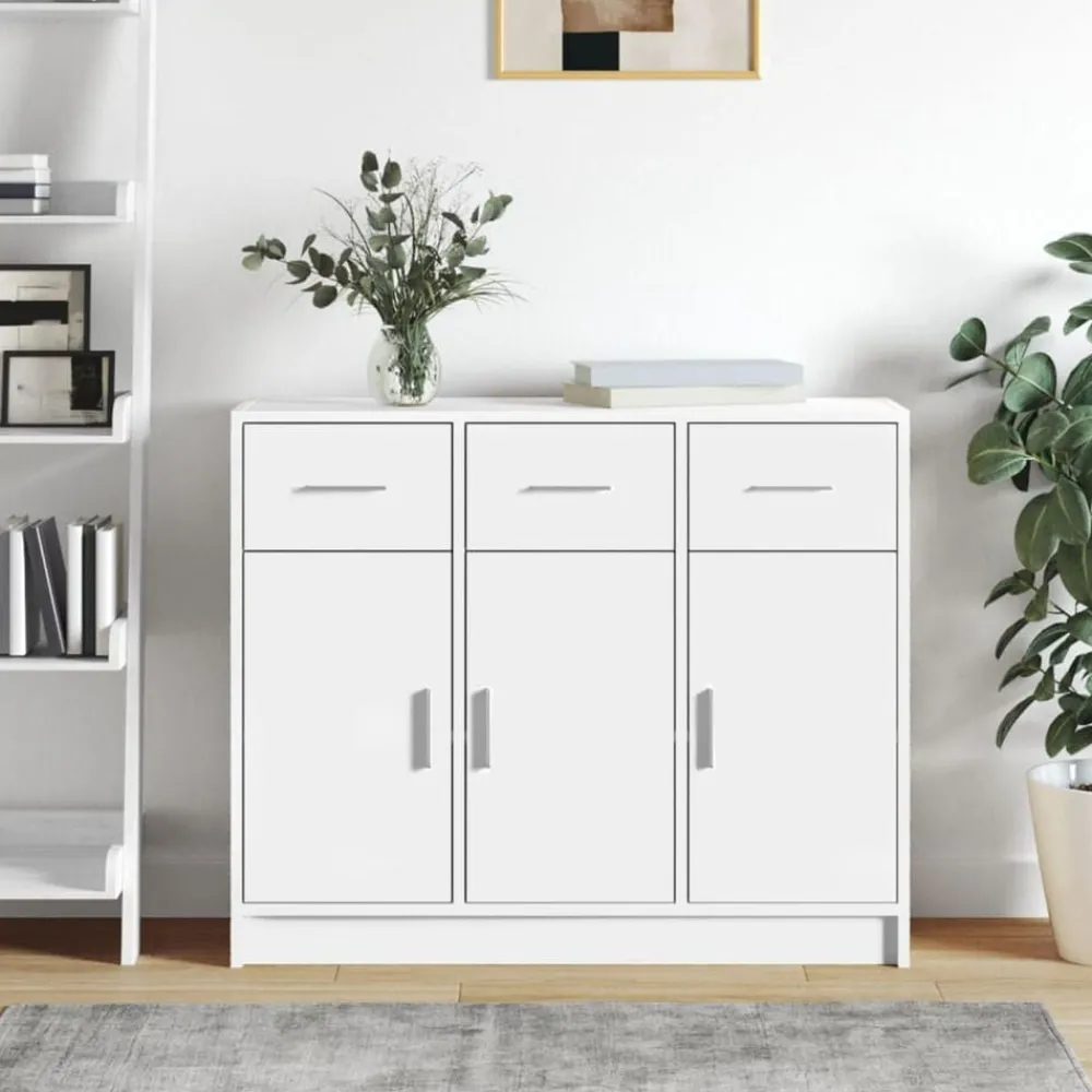 vidaXL Aparador 91x28x75 cm madera de ingeniería Blanco Discount