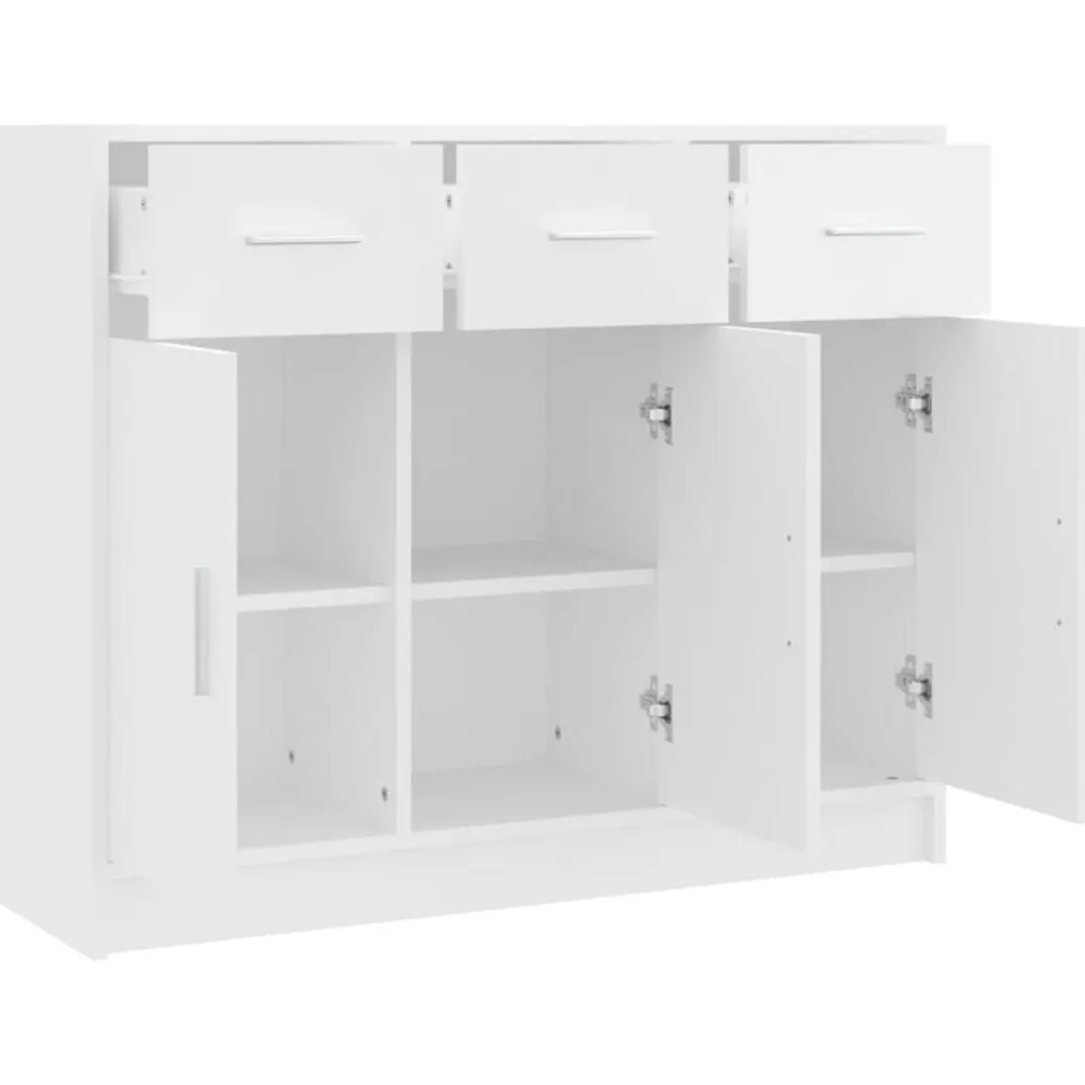 vidaXL Aparador 91x28x75 cm madera de ingeniería Blanco Discount