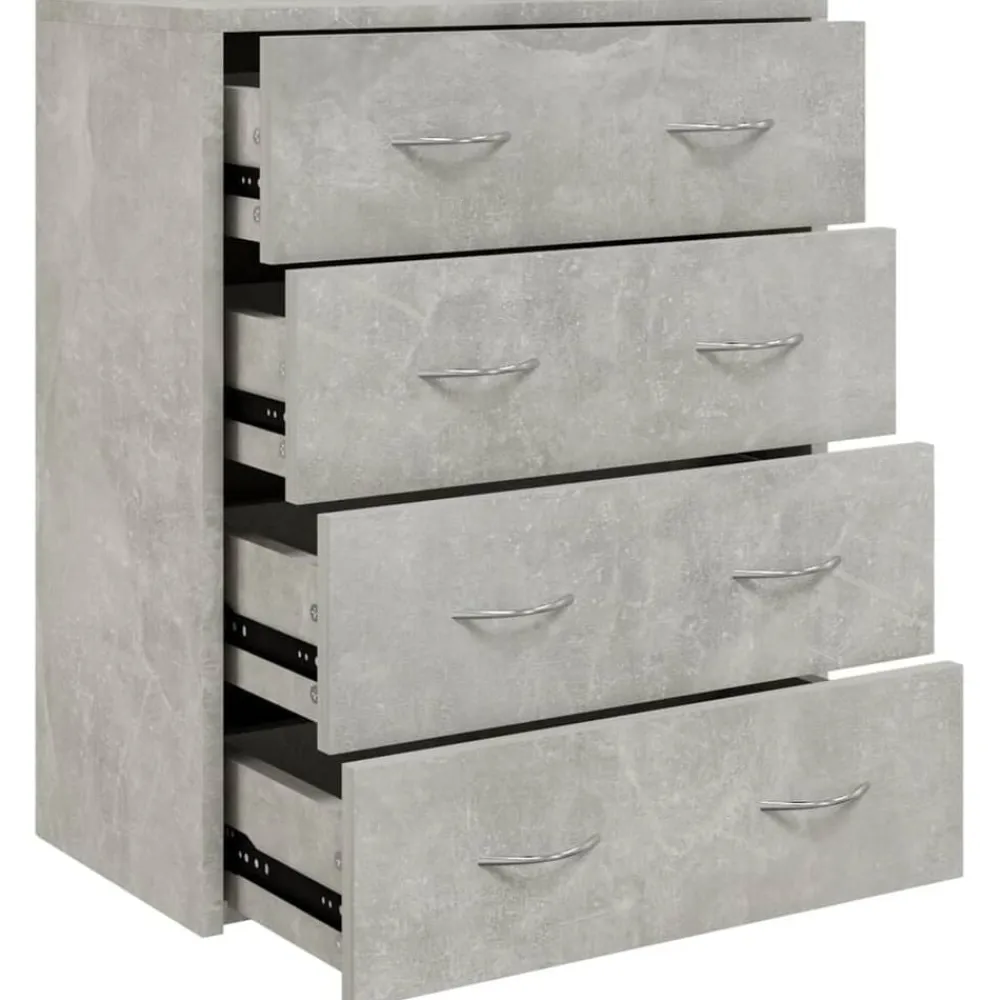 vidaXL Armarios Y Almacenamiento-Aparador con 4 cajones gris hormigón 60x30,5x71 cm