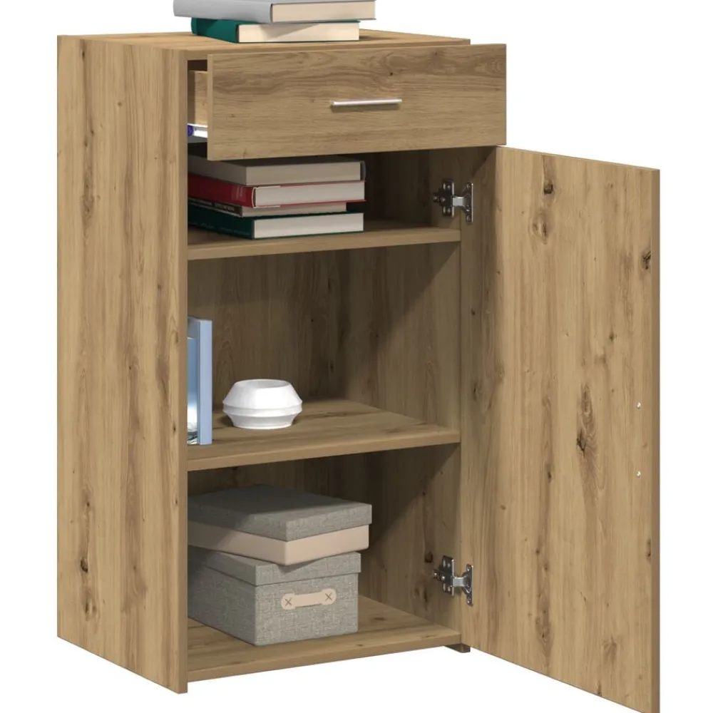 vidaXL Aparador con cajón Roble artesanal 50 x 42,5 x 93 cm Roble artisan Discount