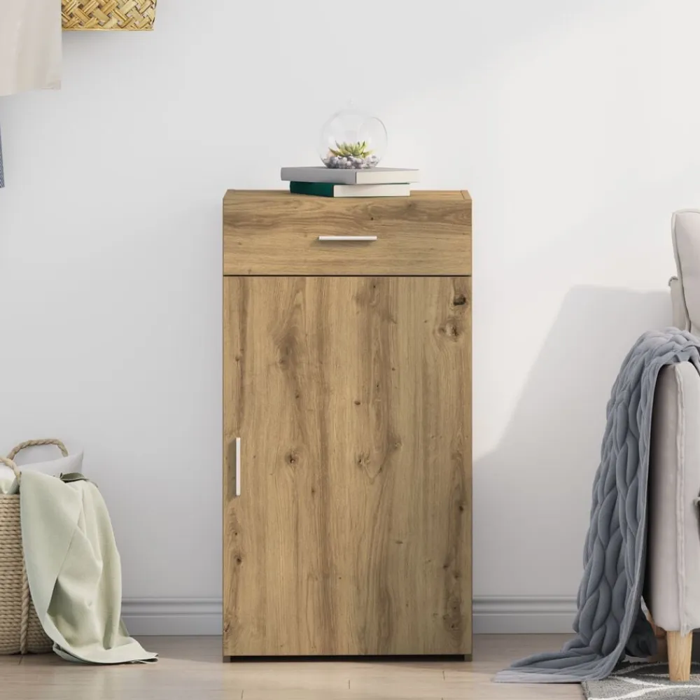 vidaXL Aparador con cajón Roble artesanal 50 x 42,5 x 93 cm Roble artisan Discount