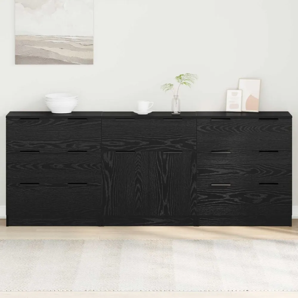 vidaXL Armarios Y Almacenamiento-Aparador con cajón 3 pcs 181 x 30 x 70 cm
