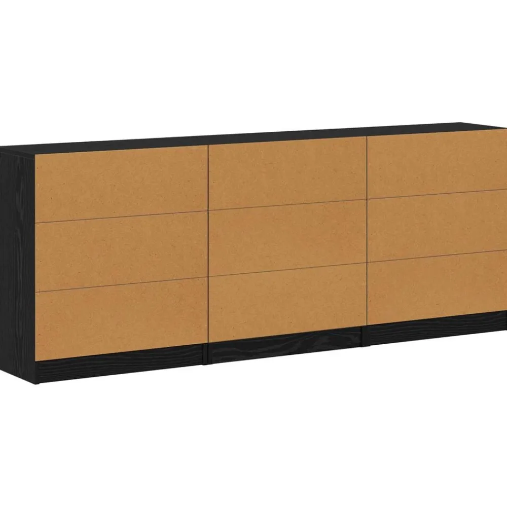 vidaXL Armarios Y Almacenamiento-Aparador con cajón 3 pcs 181 x 30 x 70 cm
