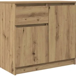vidaXL Aparador con cajón roble artesanal 71x35x65cm madera ingeniería Roble artisan Sale