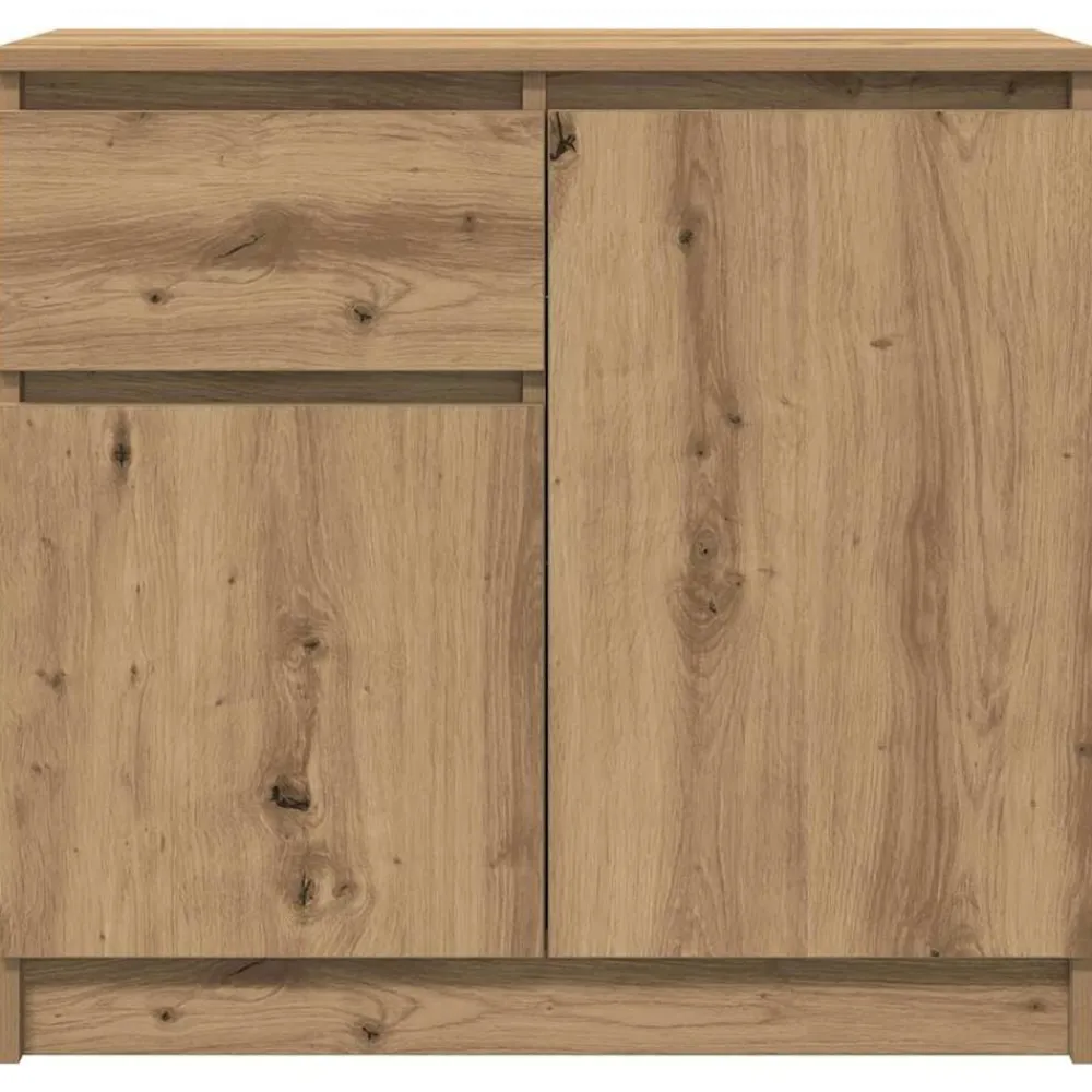 vidaXL Aparador con cajón roble artesanal 71x35x65cm madera ingeniería Roble artisan Sale