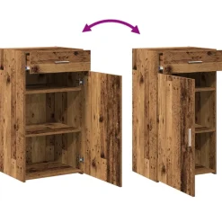vidaXL Armarios Y Almacenamiento-Aparador con cajón Madera vieja 50 x 42,5 x 93 cm