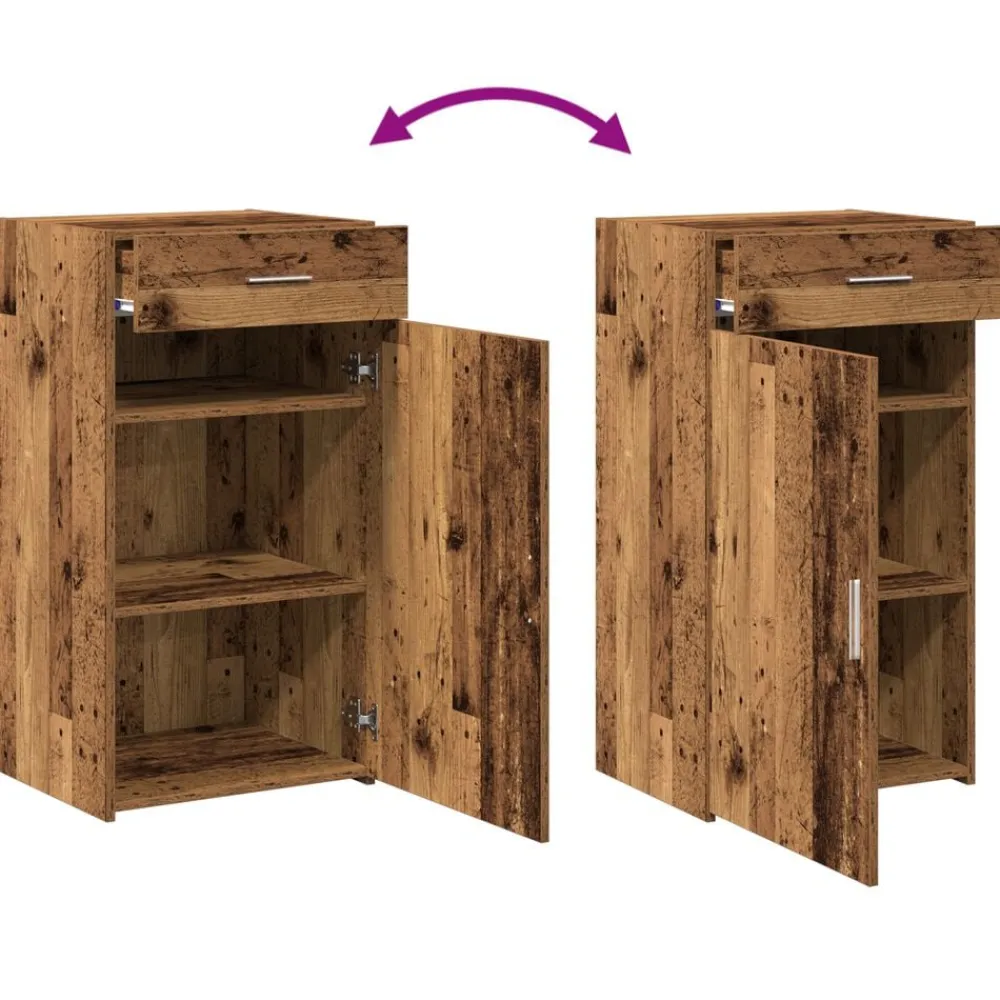vidaXL Armarios Y Almacenamiento-Aparador con cajón Madera vieja 50 x 42,5 x 93 cm