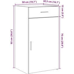 vidaXL Armarios Y Almacenamiento-Aparador con cajón Madera vieja 50 x 42,5 x 93 cm