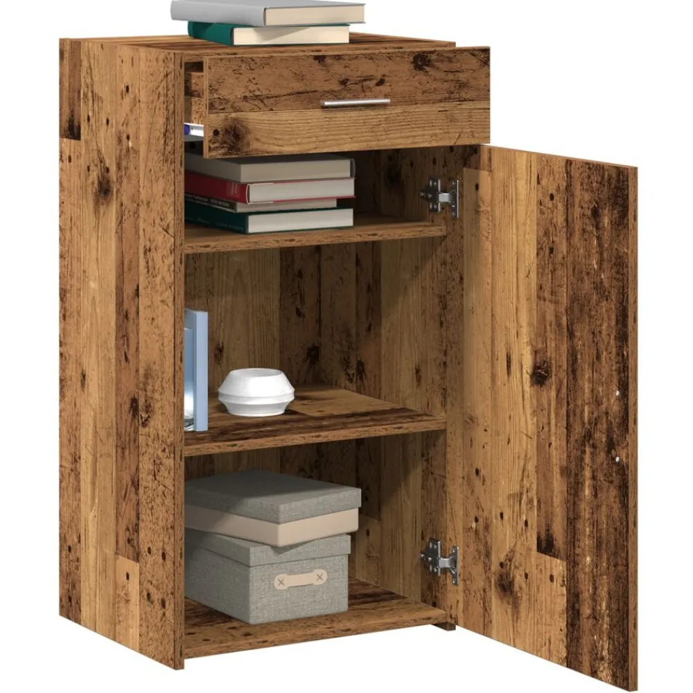 vidaXL Armarios Y Almacenamiento-Aparador con cajón Madera vieja 50 x 42,5 x 93 cm