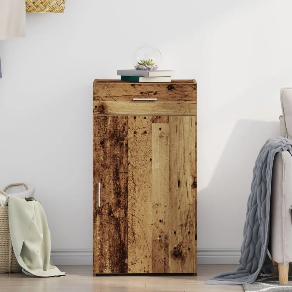 vidaXL Armarios Y Almacenamiento-Aparador con cajón Madera vieja 50 x 42,5 x 93 cm