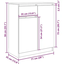 vidaXL Aparador con cajón 71x35x84 cm madera de ingeniería Blanco Online