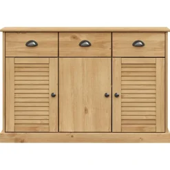 vidaXL Armarios Y Almacenamiento-Aparador con cajones VIGO madera maciza pino 113x40x75 cm