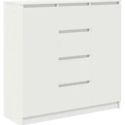 vidaXL Aparador con cajones 100,5x35x98,5 cm madera ingeniería Blanco Outlet