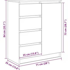 vidaXL Aparador con cajones 71x35x84 cm madera de ingeniería Blanco Hot