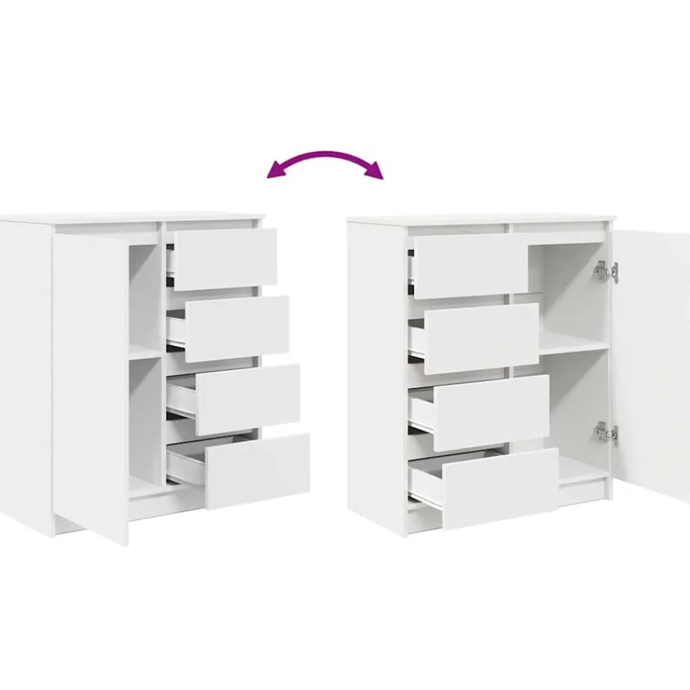 vidaXL Aparador con cajones 71x35x84 cm madera de ingeniería Blanco Hot