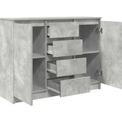 vidaXL Aparador con cajones gris hormigón 100,5x35x76 cm Gris hormigón Hot