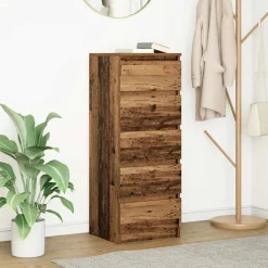 vidaXL Aparador con cajones madera vieja 37,5x35x99 cm Madera antigua Best