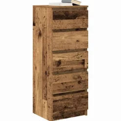 vidaXL Aparador con cajones madera vieja 37,5x35x99 cm Madera antigua Best