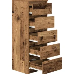 vidaXL Aparador con cajones madera vieja 37,5x35x99 cm Madera antigua Best