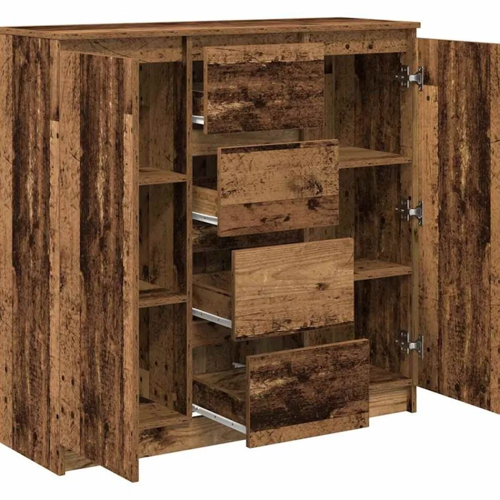 vidaXL Aparador con cajones madera vieja 100,5x35x98,5 cm Madera antigua Hot