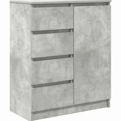 vidaXL Armarios Y Almacenamiento-Aparador con cajones gris hormigón 71x35x84cm madera ingeniería