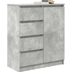 vidaXL Armarios Y Almacenamiento-Aparador con cajones gris hormigón 71x35x84cm madera ingeniería