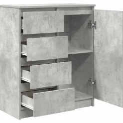 vidaXL Armarios Y Almacenamiento-Aparador con cajones gris hormigón 71x35x84cm madera ingeniería