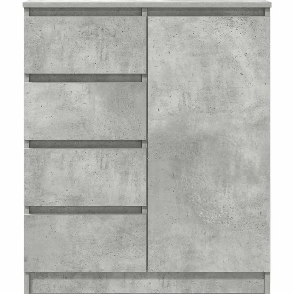 vidaXL Armarios Y Almacenamiento-Aparador con cajones gris hormigón 71x35x84cm madera ingeniería