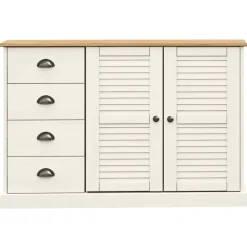 vidaXL Aparador con cajones VIGO madera maciza pino 113x40x75cm Blanco Sale
