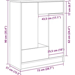 vidaXL Armarios Y Almacenamiento-Aparador con cajones y puertas 73x31x90 cm