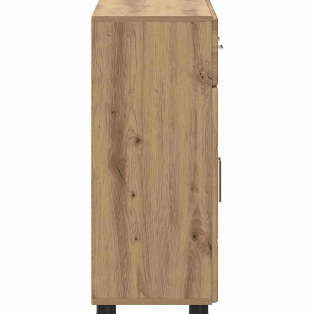 vidaXL Aparador con estante FLORIN Roble artesanal 88,5 x 30,5 x 73 cm Roble artisan New