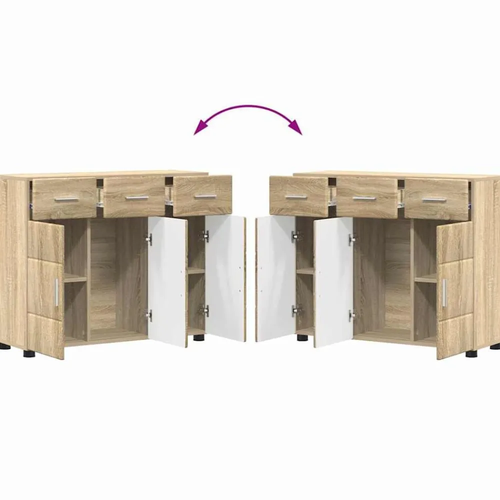 vidaXL Aparador con estante FLORIN 88,5 x 30,5 x 73 cm Roble Sonoma Discount