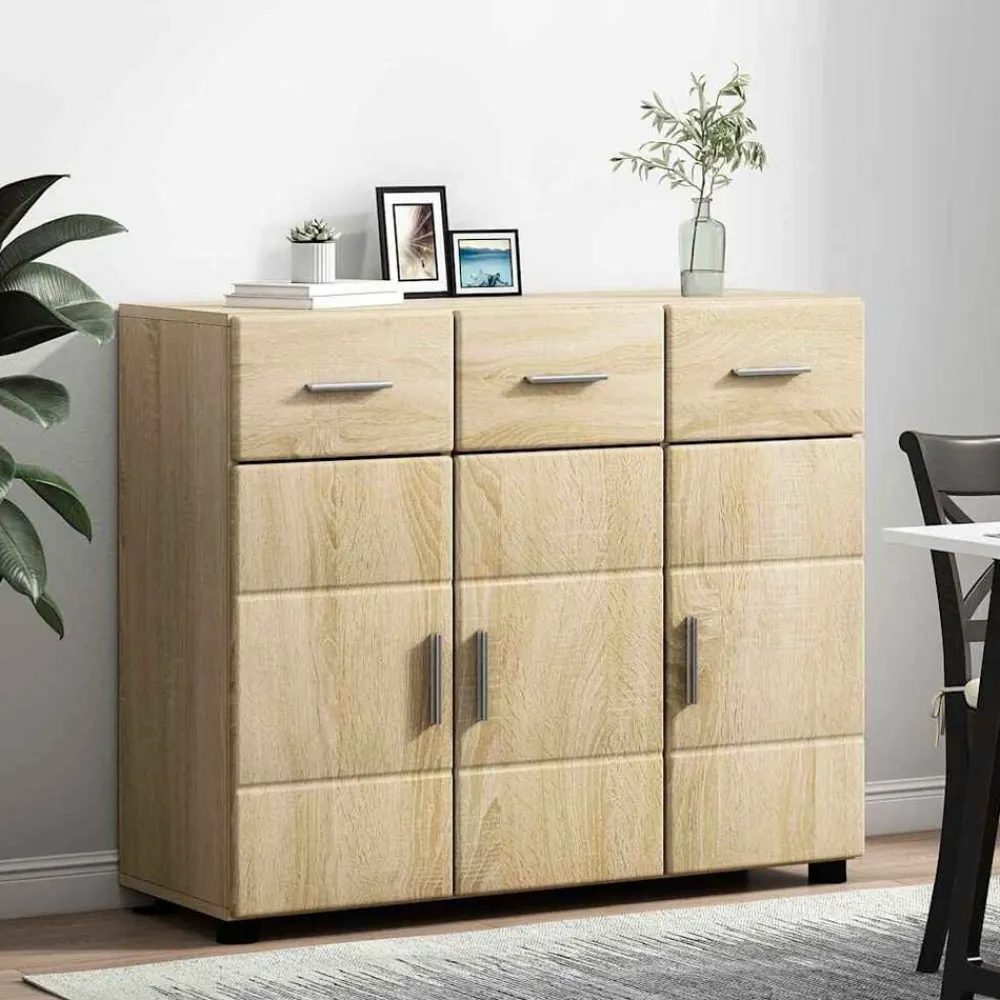 vidaXL Aparador con estante FLORIN 88,5 x 30,5 x 73 cm Roble Sonoma Discount
