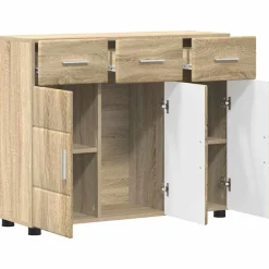 vidaXL Aparador con estante FLORIN 88,5 x 30,5 x 73 cm Roble Sonoma Discount