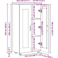 vidaXL Conjuntos De Muebles-Aparador con estante FLORIN Roble artesanal 55,5 x 29 x 103 cm