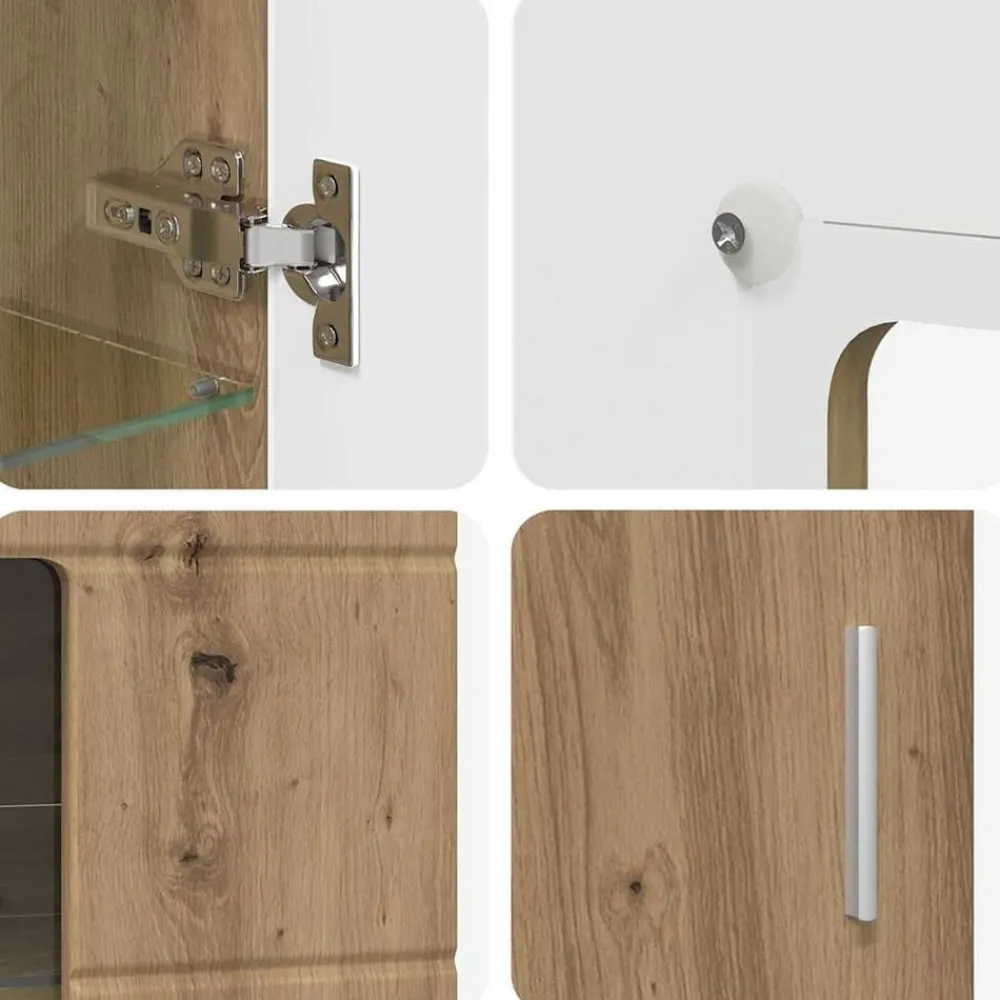 vidaXL Conjuntos De Muebles-Aparador con estante FLORIN Roble artesanal 55,5 x 29 x 103 cm